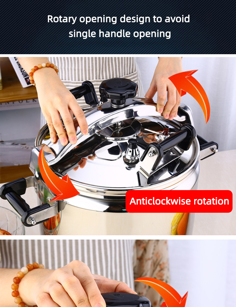 SUS304 Stainless Steel Pressure Cooker 30 - 44cm Sustainable