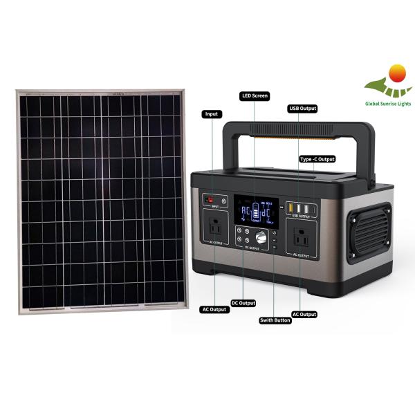 120W LiFePO4 Portable Solar Generators 1000 Life Cycle Solar Home Lighting