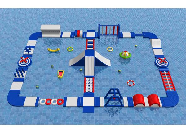 Outdoor Water Park Obstacle Course , 0.9mm Pvc Tarpaulin Kids Inflatable