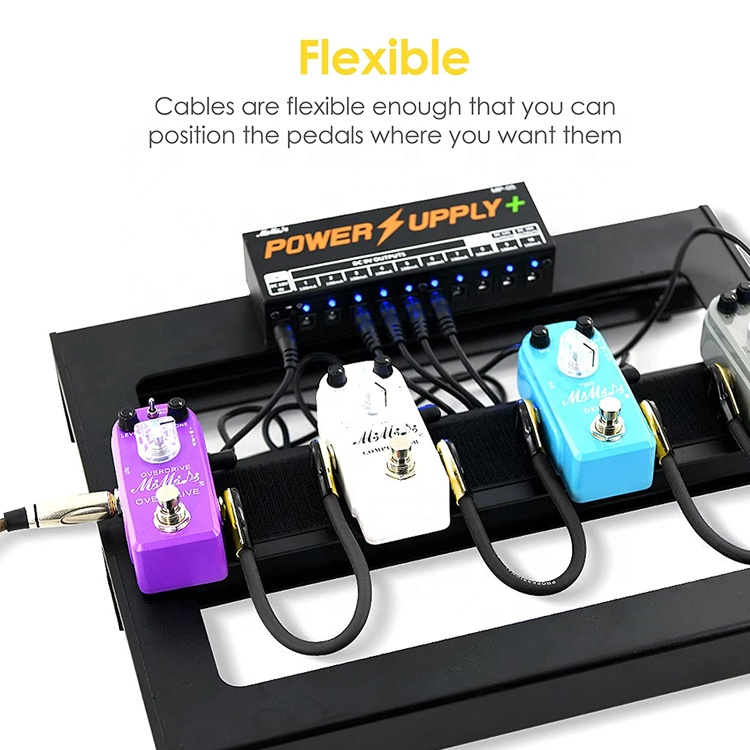 Short Golden Right Angle Mono TS Jack Instrument Guitar Patch Cable for Guitar Effects Pedal Board