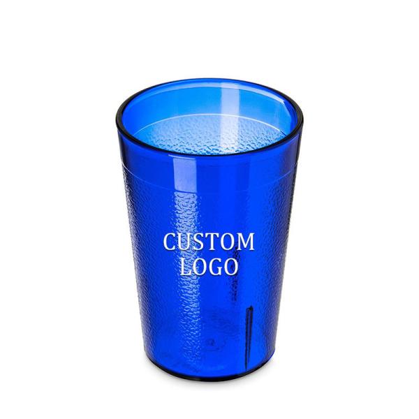 8oz Custom Tumbler Cup Logo Amber Drinking Glasses Water Tumbler Plastic Tumbler