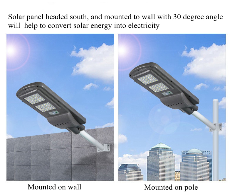ABS Case All In One LED Solar Street Light With Lithium Iron Phosphate Battery