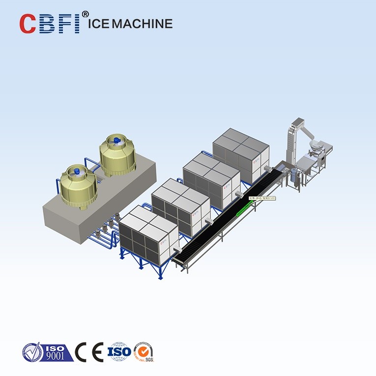 R404a Refrigerant Commercial Ice Cube Maker Machine For Philippine
