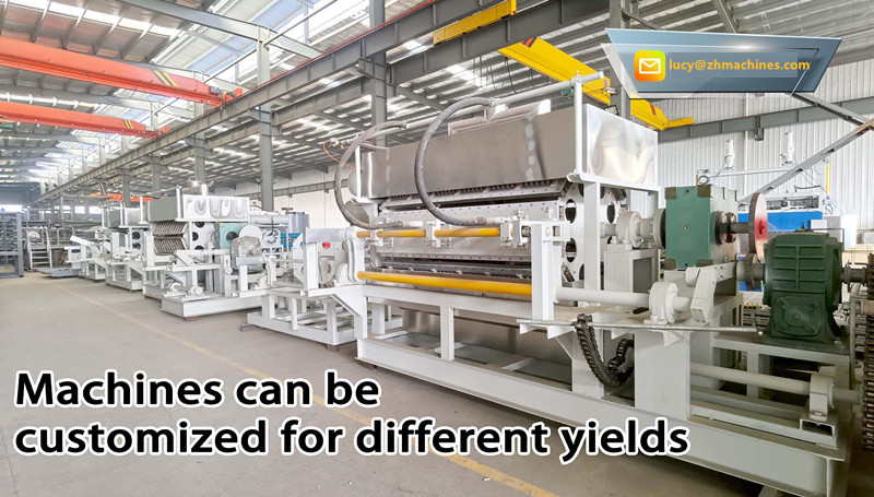 Carton Press Egg Plate Making Machine 10 Cells Recyclable Large Output