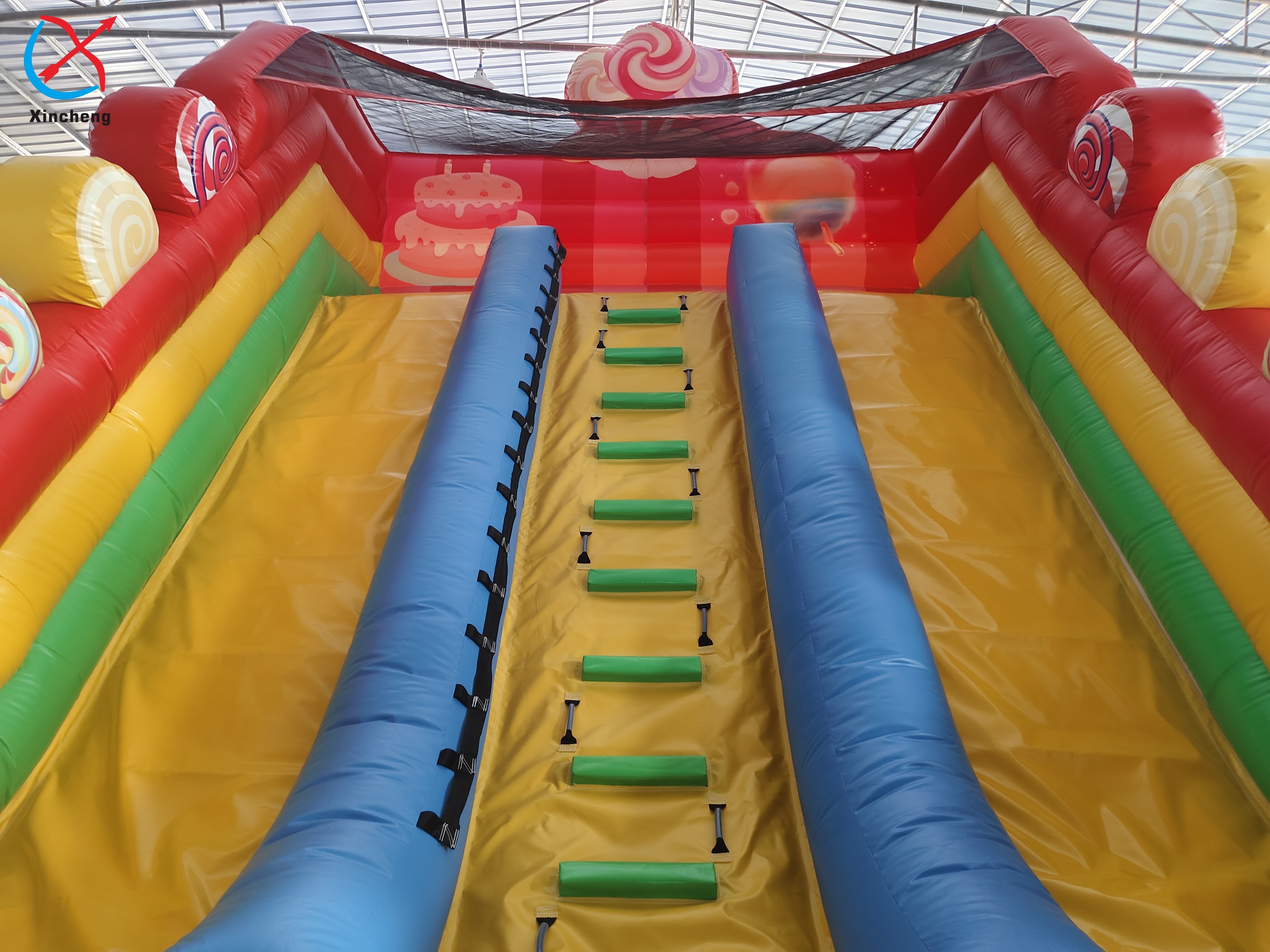Customized Inflatable Slides Coloruful Candy Inflatable Double Slides Castle
