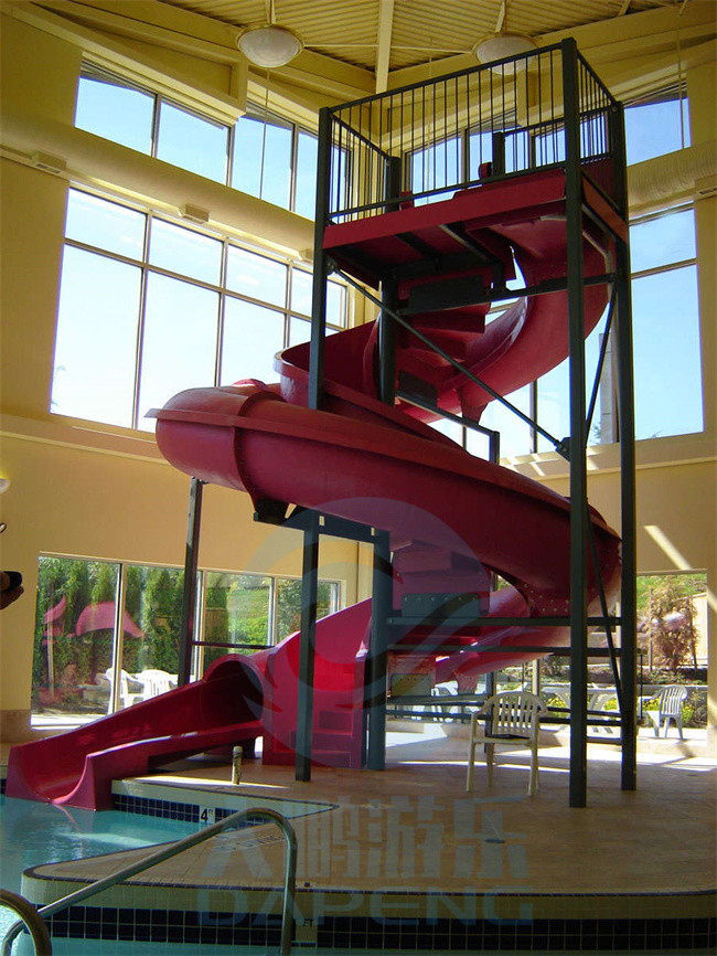 Cyclone Swimming Pool Water Slide One Piece Fiberglass Blue Color For Aqua Park