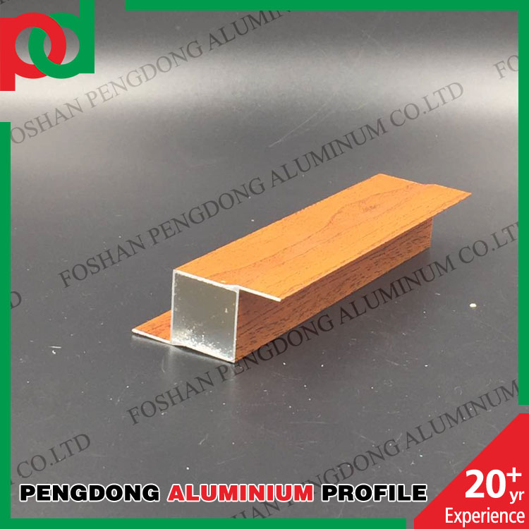 Wood Grain aluminium profile for kitchen cabinet
