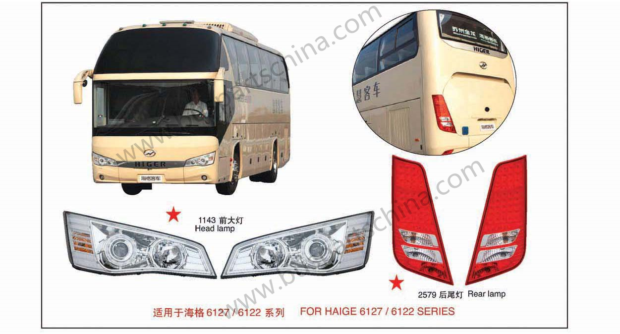 Higer Bus Head Lamp Bus Parts 24V LED Front Head Light