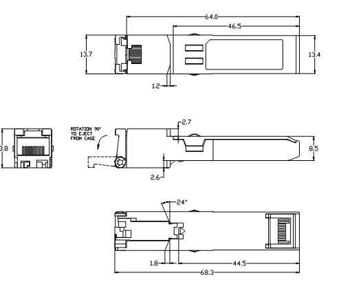 SFP-10G-T 10Gb Copper RJ45 SFP modules 30m DDM compatible cisco/Huawei/Alcatel/Mikrotik