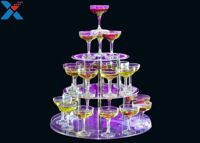 Round 3 Layers Acrylic Display Stands For Wedding Environmental And Recyclable
