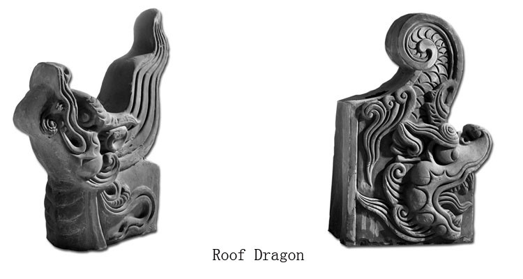 Unglazed Gazebo Chinese Clay Roof Tiles Matt Gazebo Bent Handmade Craft
