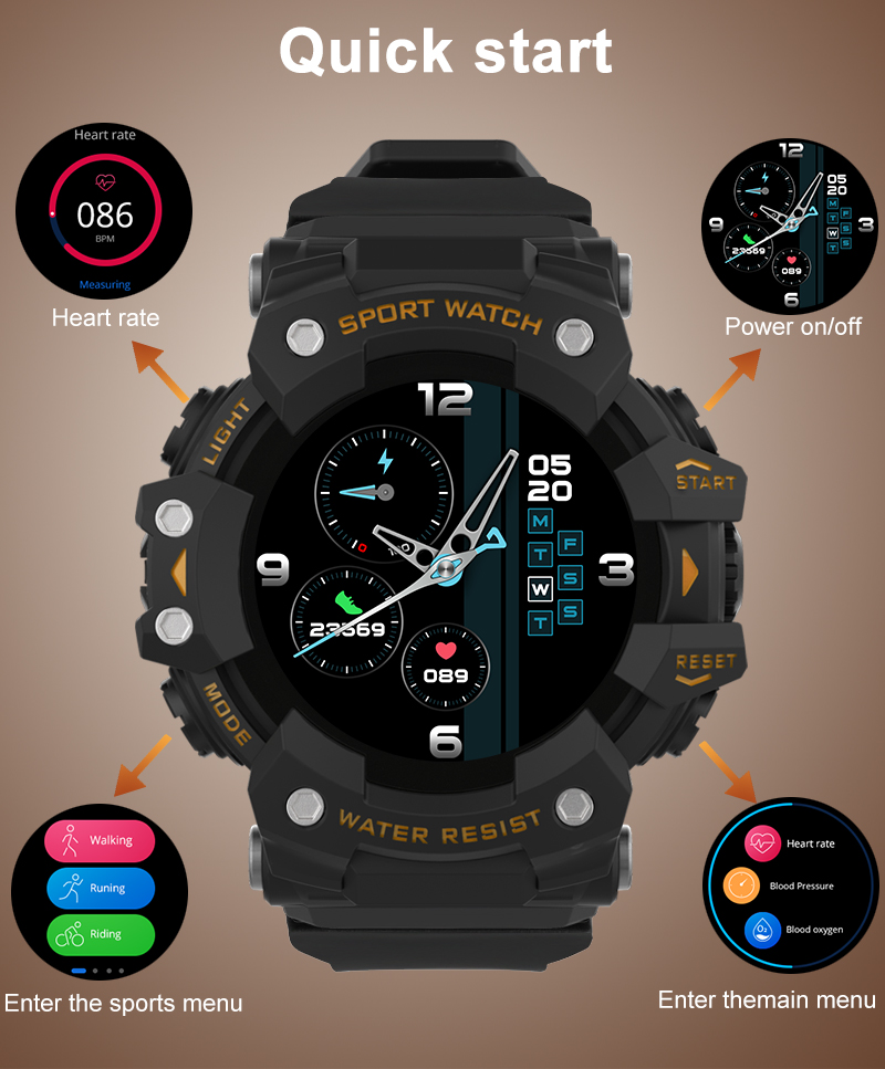 L11 smart match 1.28inch IP68 Sports Waterproof Watches For Swimming Long Battery Life