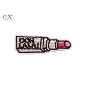 Lipstick And Pizza Stock Embroidered Patches Polyester Material Custom Shirt