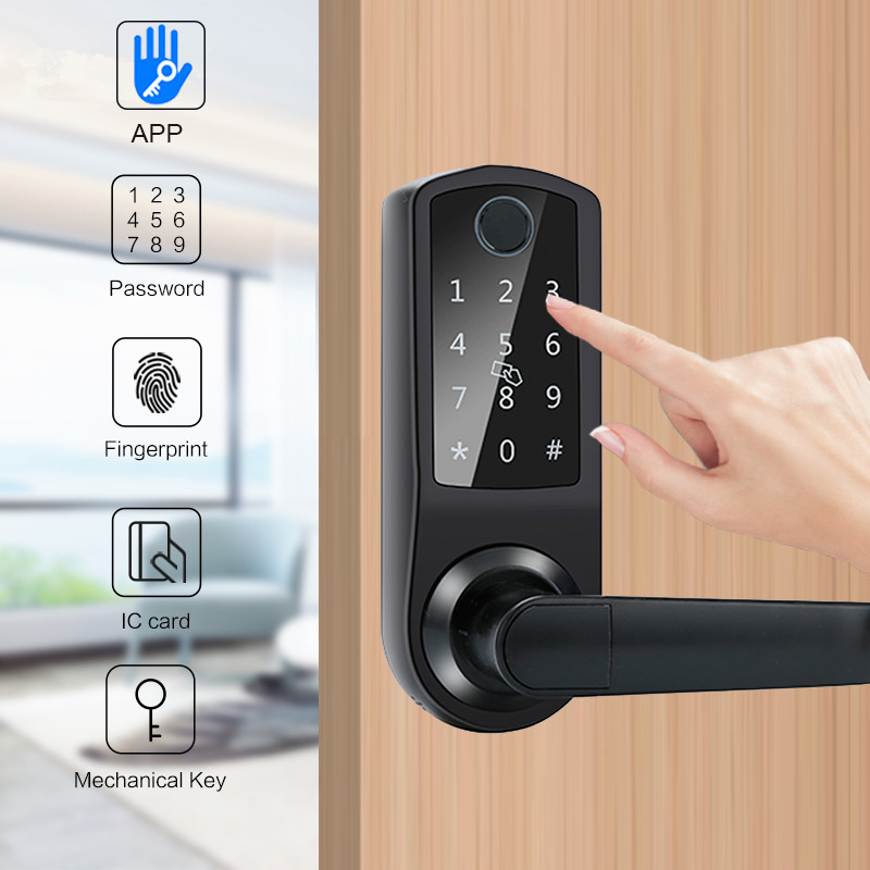 FCC Fingerprint Interior Door Lock 30mm AA Alkaline Battery