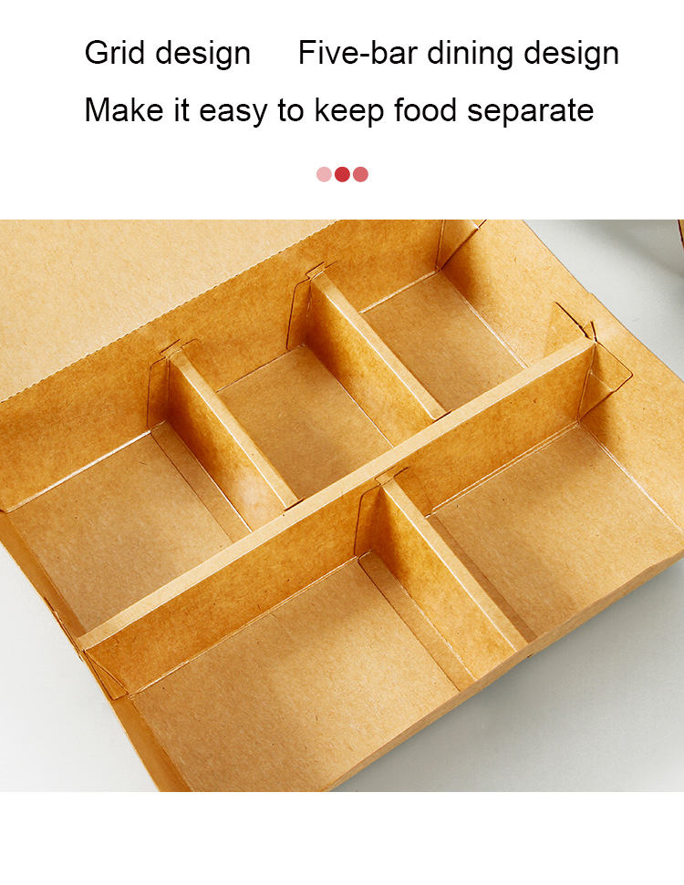 Personalised Snack Wrap Kraft Paper Fast Food Packaging Boxes Disposable 5 S