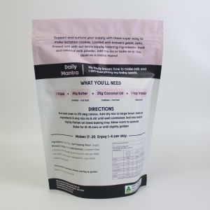 Customized Pattern Biodegradable Stand Up Pouch For Cookie Food