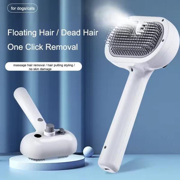 Pet Steam Brush Cleaning Hair Massage Brush Self Cat Clean Dog Spray Hair