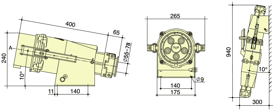 PowerSyntax 4P 630 Amp IP67 400V Heavy Duty High Current Industrial Plugs Wall Mounted Straight Type Part No. 75338