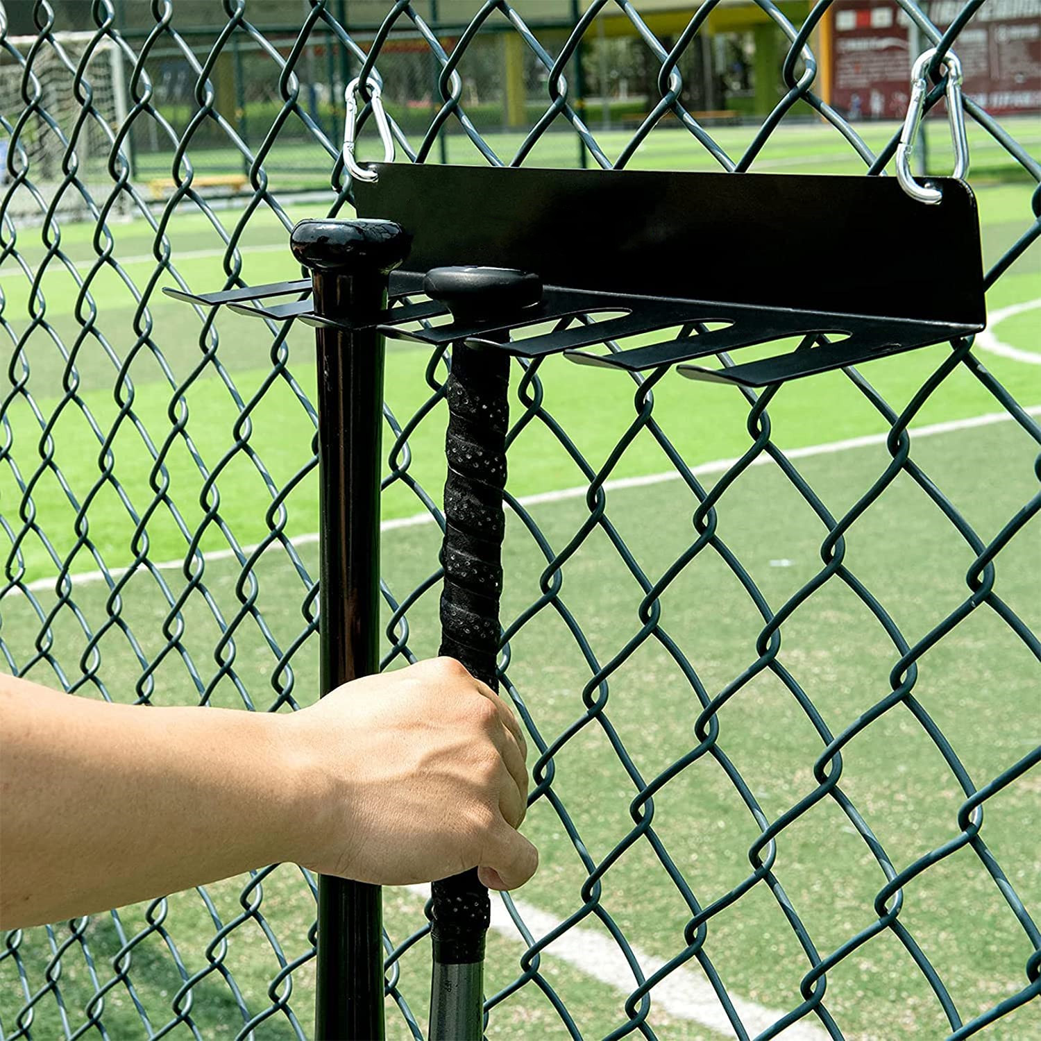 Single Tier Black Wall Mounted Metal Storage Rack for Entertainment Venue Organization