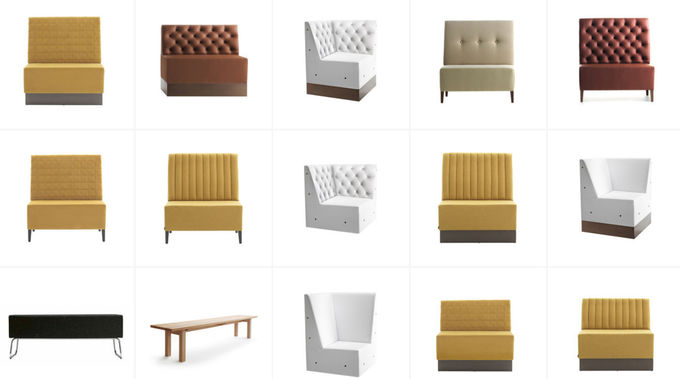 Customized Restaurant Single Card Seat High Back Fabric Hotel Coffee Shop Sofa