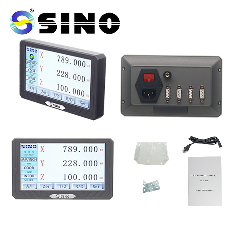 SINO SDS200S Metal 3 Axis LCD Digital Readout Display DRO Kit Grating Scale Encoder