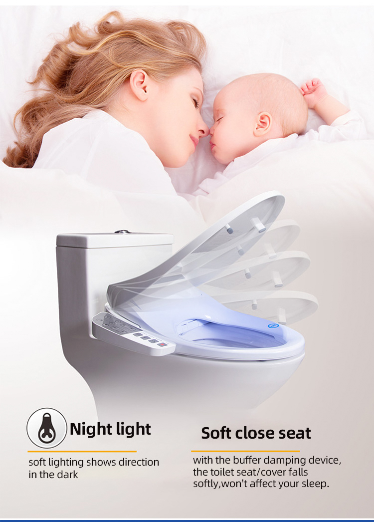 Closed Front Heated Toilet Seat Bidet For Bathroom Toilet / Smart Toilet Seat