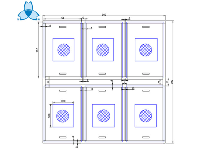 Low Noise 220V Ffu Unit , Fan Powered Hepa Filter 2*4 Galvanized Frame