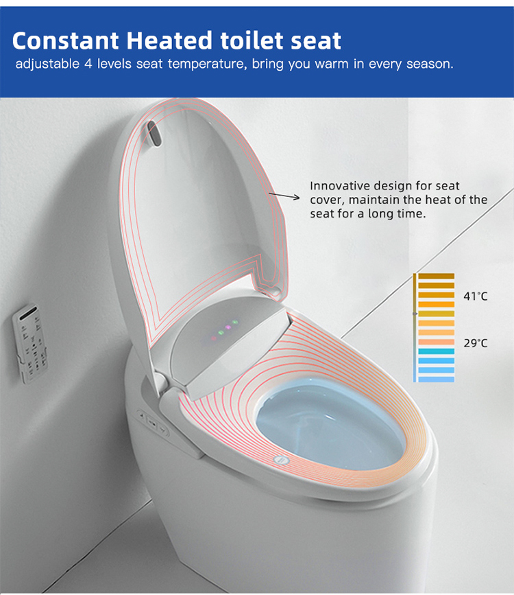 Anti Bacteria Seat Bathroom Smart Toilet Automatic Heating , Concealed Tank