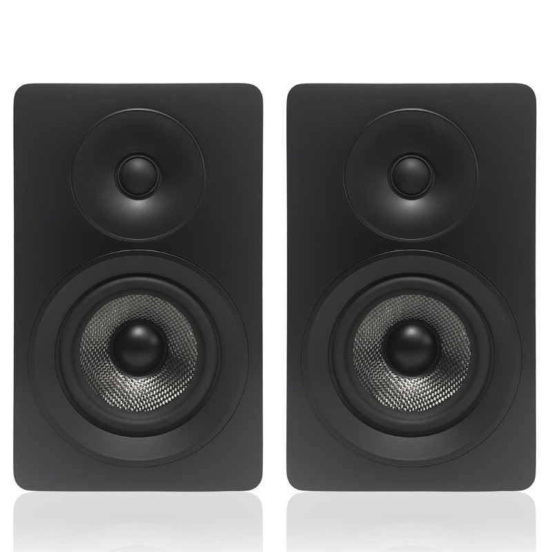 HiFi Passive Bookshelf Speakers 5.25 Inch Woofer 1 Inch Tweeter Solid Wood Cabinet Speakers