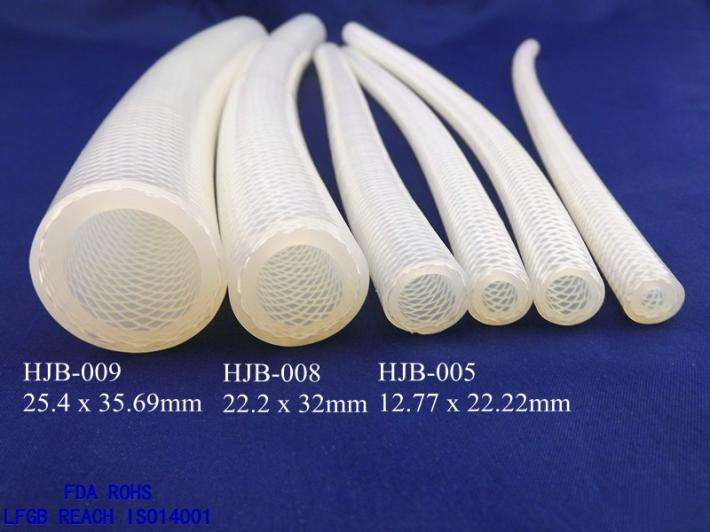 Flexible Reinforced Braided Hose , White Soft Silicone Tubing Chemical Resistance