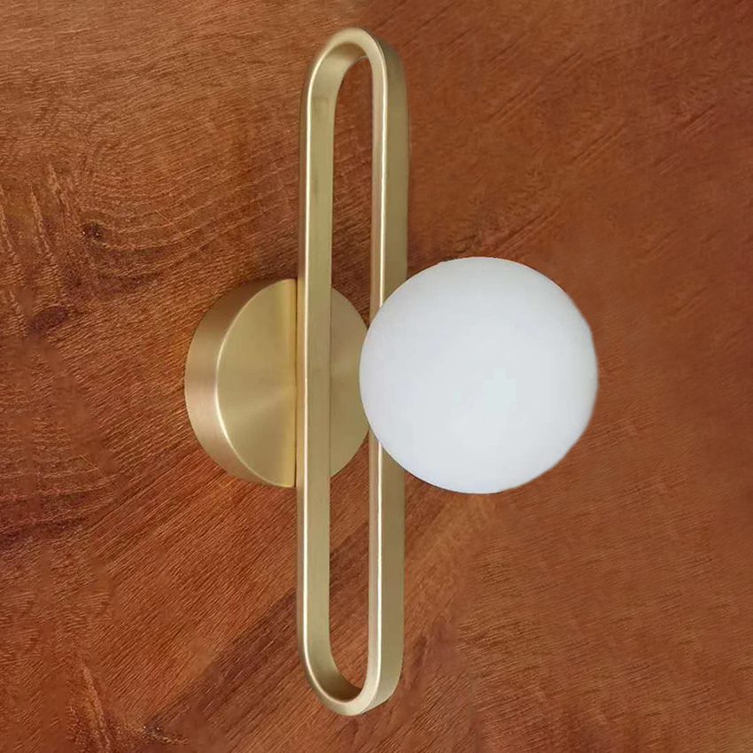 Nordic Bedside Wall Lamp modern golden Indoor bedroom Corridor stairs loft Glass Ball Wall Lamp(WH-OR-238)