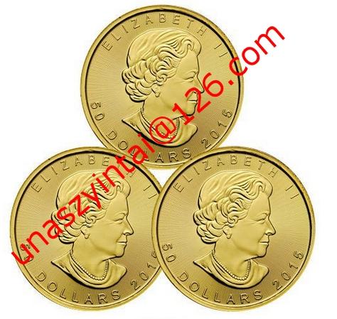 Non Magnetic Canada Elizabeth Maple Leaf Gold Plated coin
