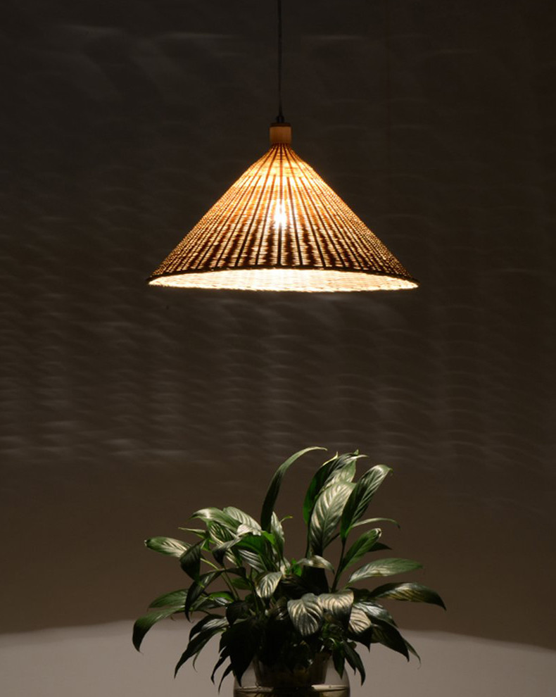 New Chinese Style Bamboo Pendant Lights Traditional Hand-made Bamboo cone lamp(WH-WP-72）