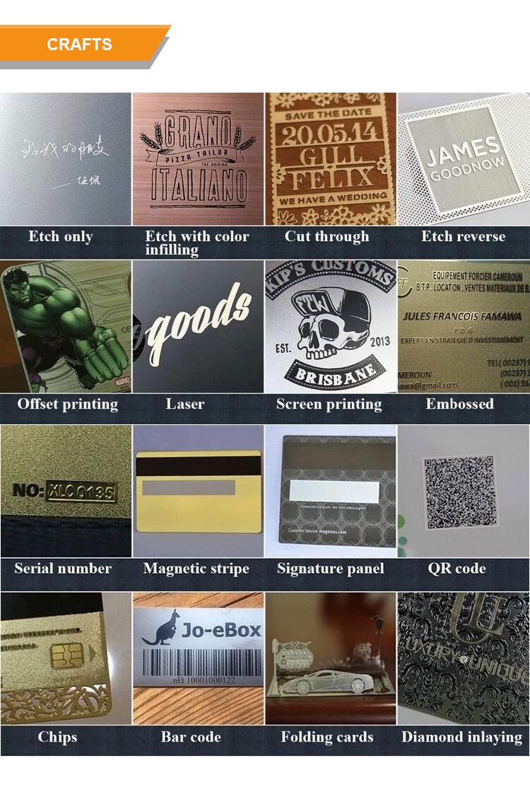 Stainless Steel Metal Business Card Laser Cut Printing