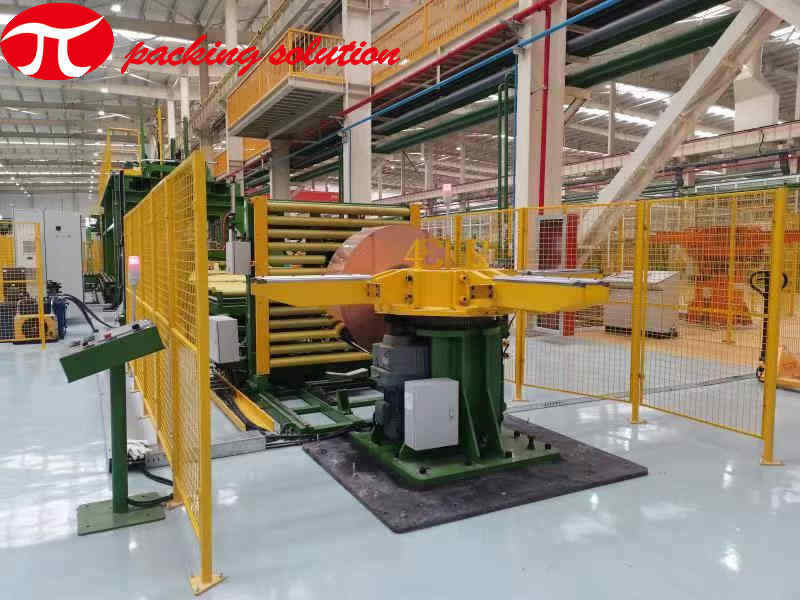 60mm Width Copper Coil Packing Line / Copper Coil Processing Equipment With Compound Paper As Material