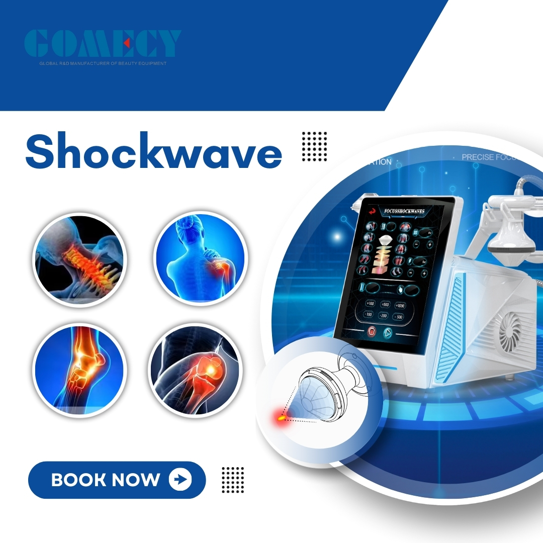 Gomecy 15.6 inches 7 Tips Focus Shockwave Physical Therapy Machine After Sport Injured Recovery