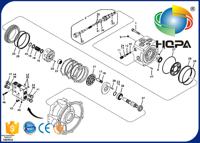 VOE14516657 14516657 Swing Motor Seal Kit for Excavator Volvo EC55B 