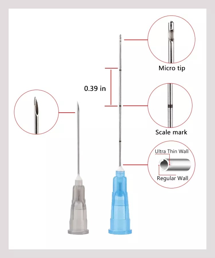 Hyaluronic Acid Dermal Filler Disposable Cannula Piercing Needles