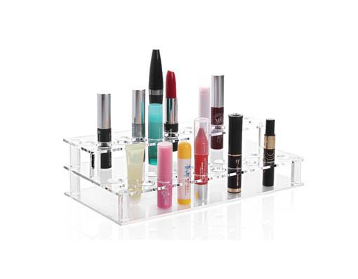 Acrylic Pen Rack Square Two Layers Lipstick Display Cosmetics Stand Cosmetic