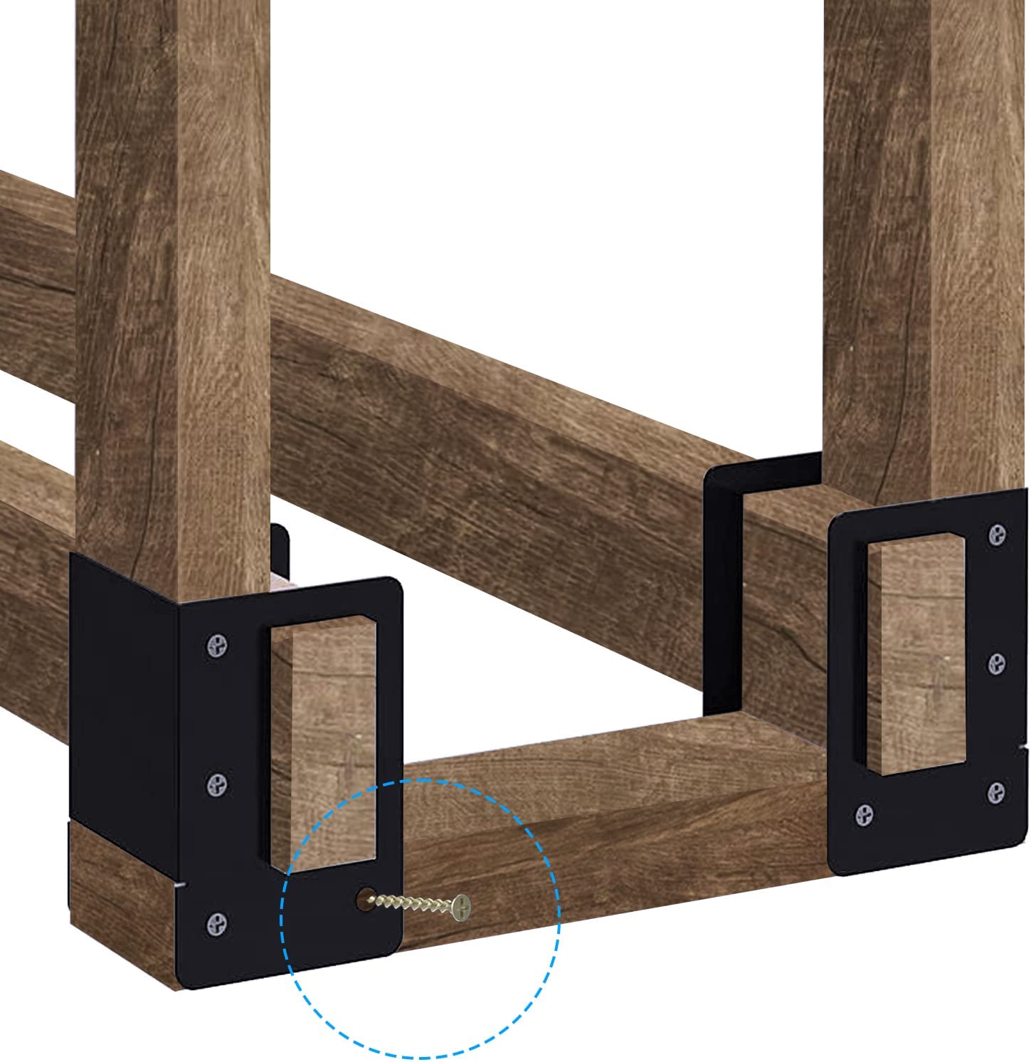 Functional Design Adjustable Firewood Log Storage Rack Brackets for Indoor and Outdoor