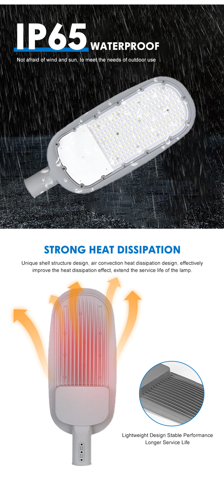 30w 50w 100w 150w 200w High Lumen Led Street Light Outdoor Waterproof