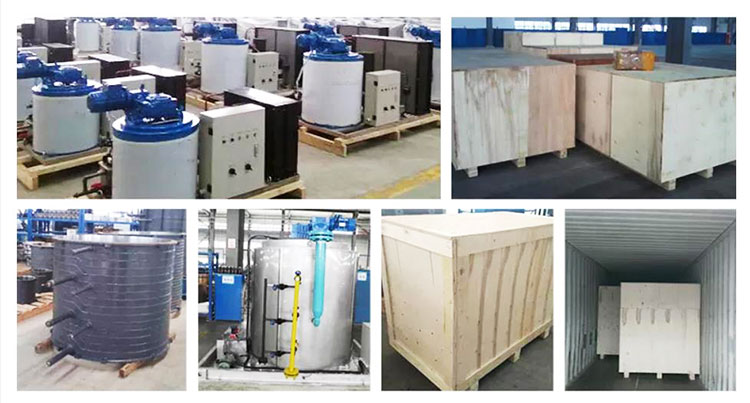 Salt Water 1100 KG Ice Flake Making Machine Commercial 3 Tons