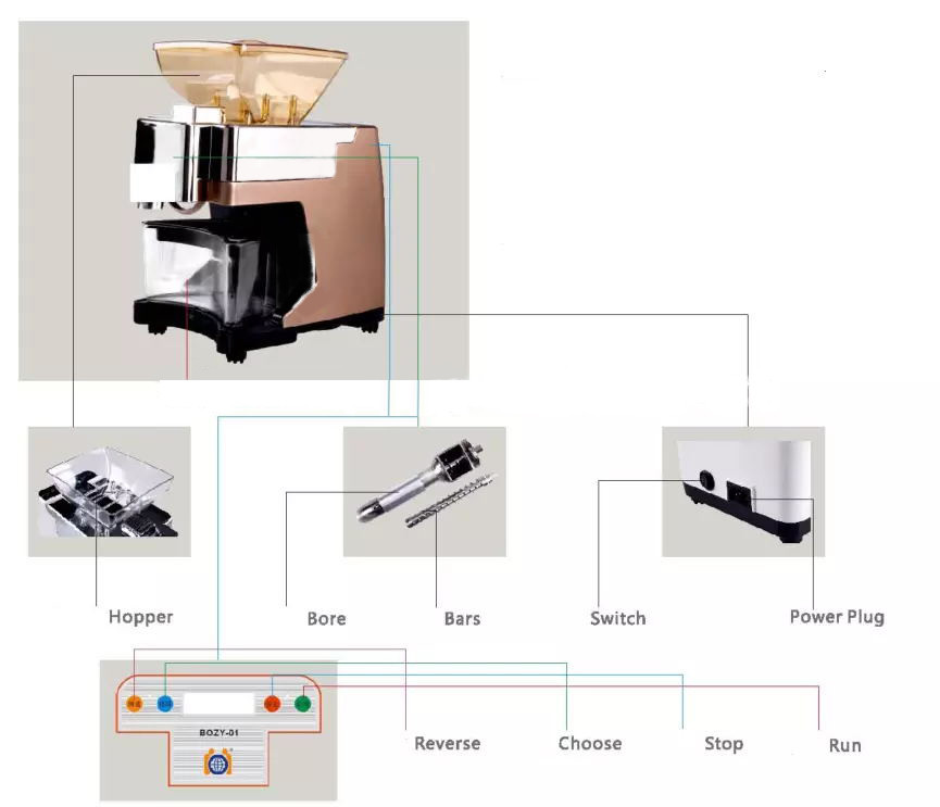 Mini household oil press machine with high quality 304 stainless steel