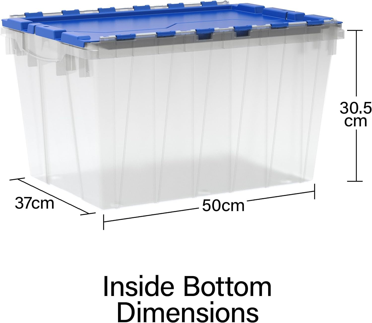 Efficient Foldable Turnover Plastic Crate Attached Lid Solid Moving Storage Bin Stackable Pallet Container For Convenient