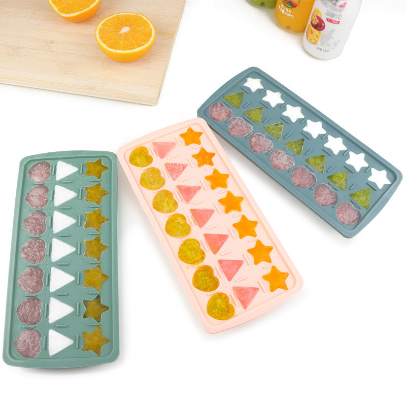 Ice Cube Trays 4 Pack, 56 Pcs Silicone Ice Cubes Tray Maker With Spill-Resistant Removable Lid, Easy Release & Pop Out, LFGB And BPA Free, Stackable