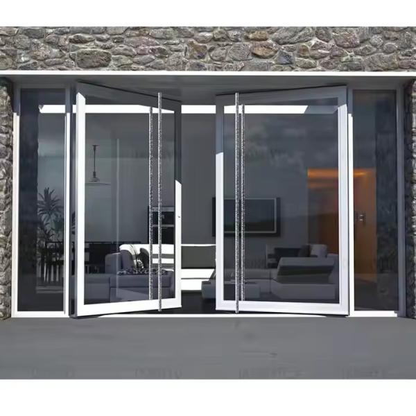 4-12mm Double Glazing Aluminum Pivot Door with Clear Glass and Stainless Steel