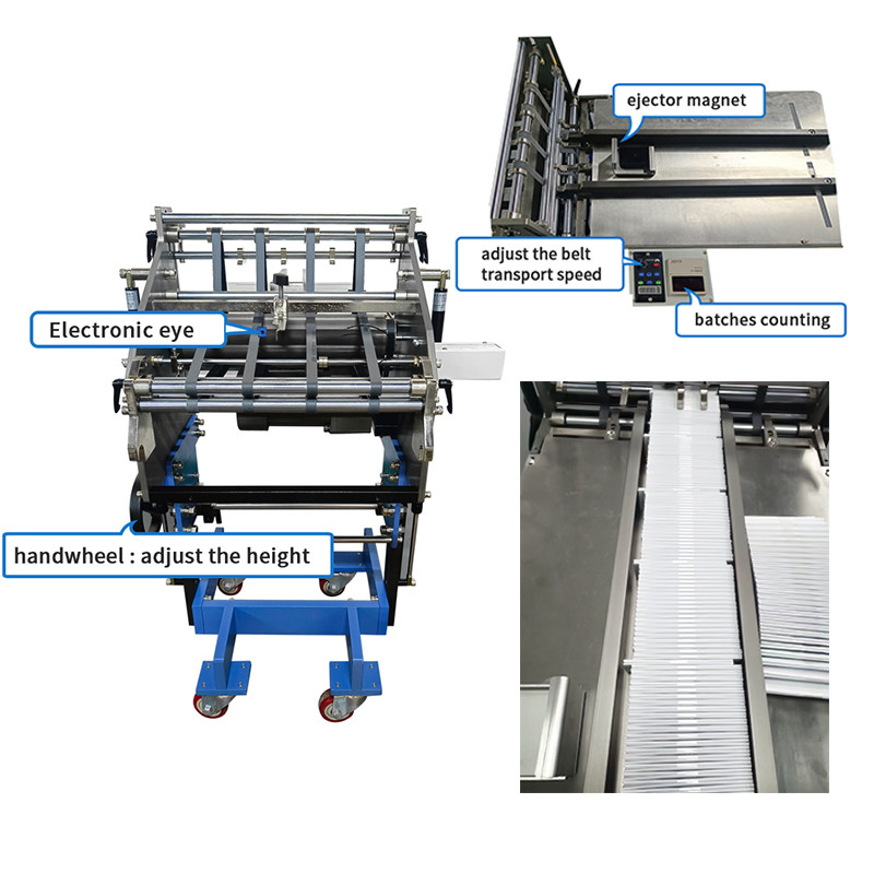 Adjustable Height Paper Stacking Machine Vertical With Batches Counting