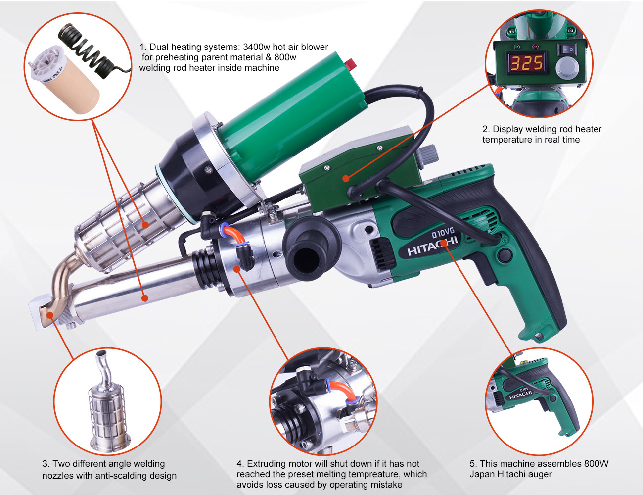 SWT - NS600B 3400W 360 Degree Rotating PVC Material Extrusion Welder