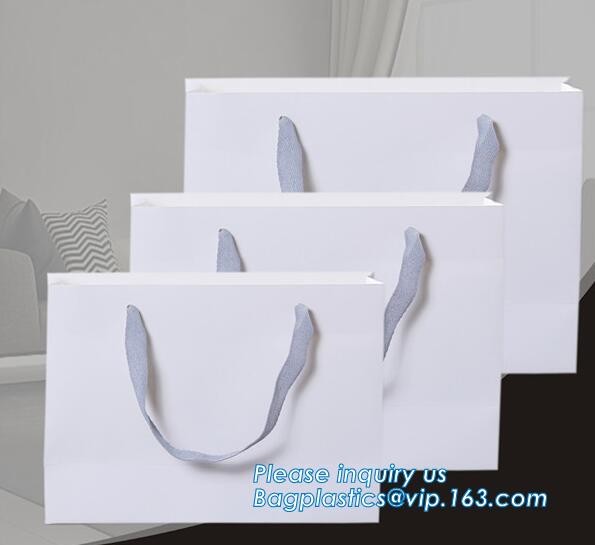 Luxury paper bags with handles Different Sizes,250gsm art paper shopping carrier bag custom printing with handle rope