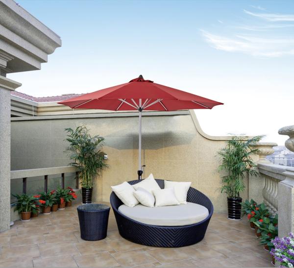 Pool Outdoor Lounge Chair With Umbrella Canopy SunShade Cantilever Garden